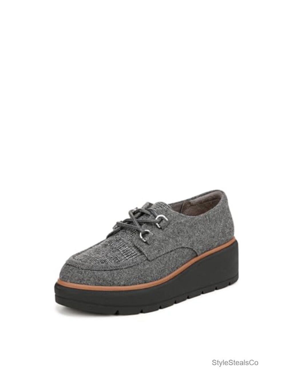 Womens Oxford Loafers with D-Ring Stitch Wedge Platform